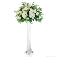 

24" tall clear glass vases for centerpieces for weddings decoration ostrich feather flowers Vases