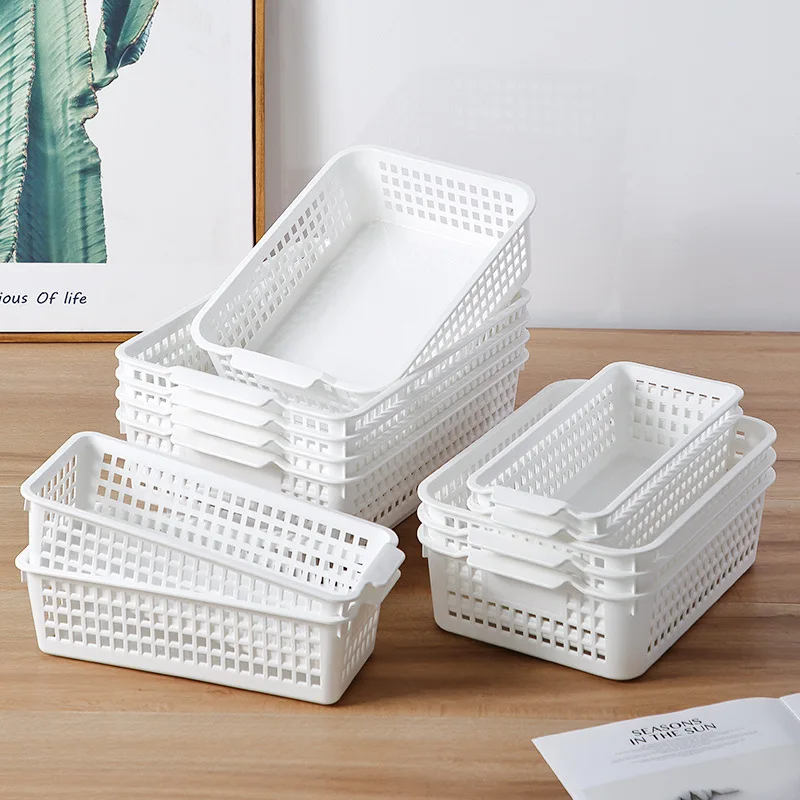 

Wholesale Portable Plastic Storage Baskets with hollow-out handle