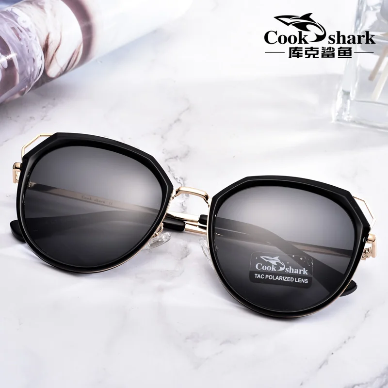 

Cook Shark sunglasses ladies polarized sunglasses women 2021 new Korean version of tide UV protection big round face glasses