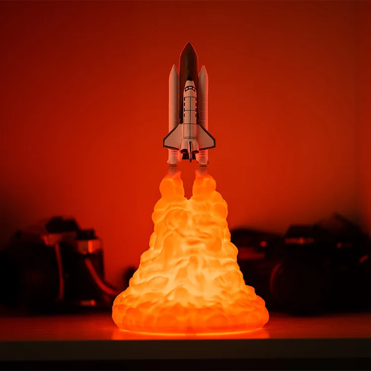 LED Space Shuttle Lamp Night Light By 3D Print For Space Lovers Rocket Lamp