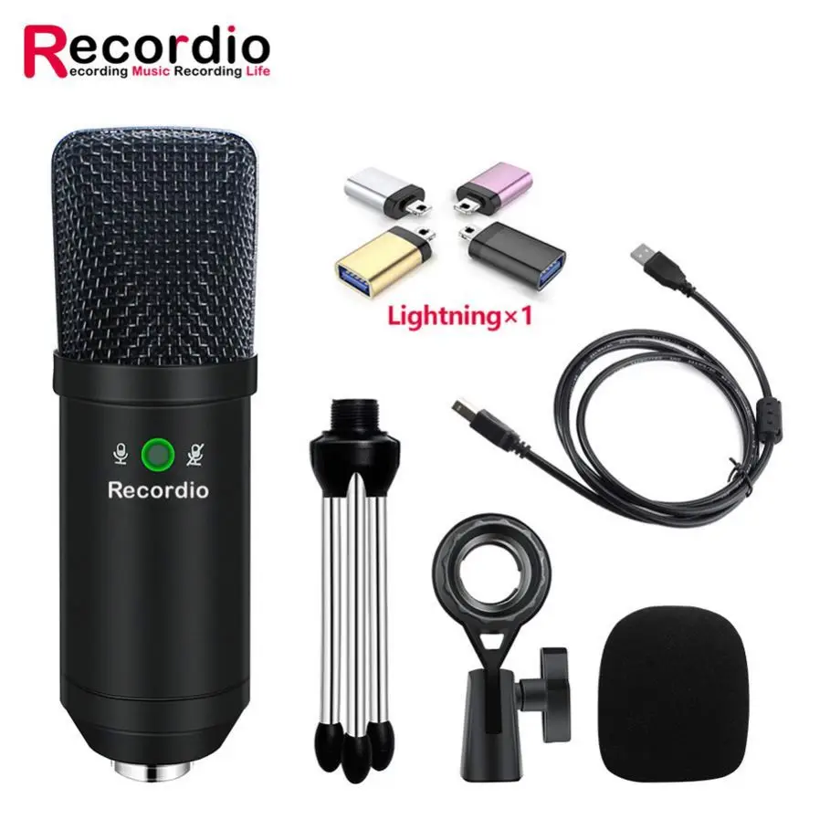 

GAM-U08 New Product Handheld Recordable Microphone For Singing And Recording Made In China, Black,champagne