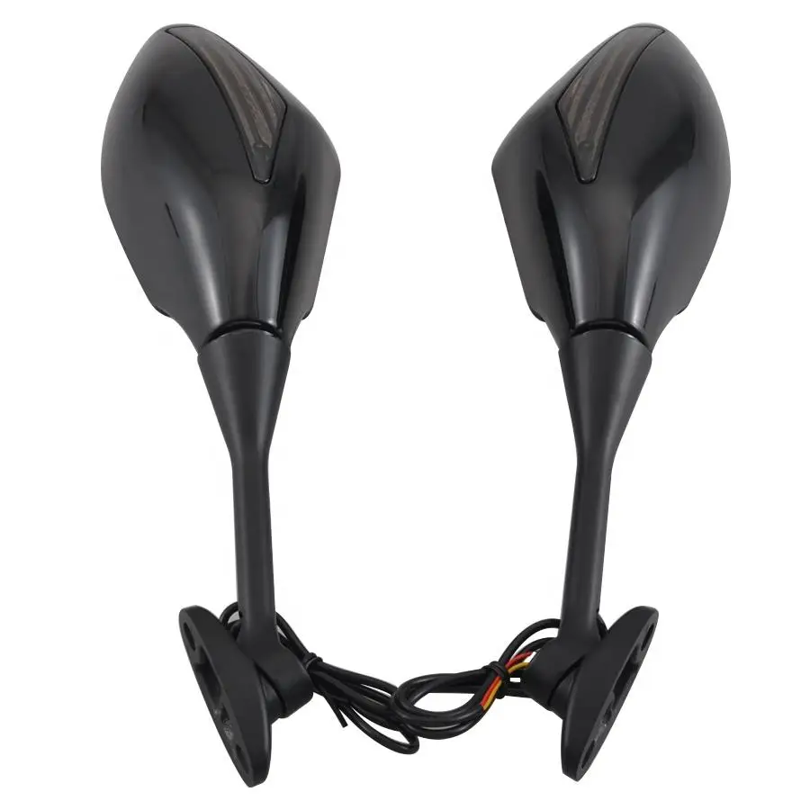 Black Rear View Side Mirrors LED Turn Signals Fits For Honda CBR600RR CBR1000RR CBR250R CBR500R ZX-6R for SUZUKI GSX-R750 600