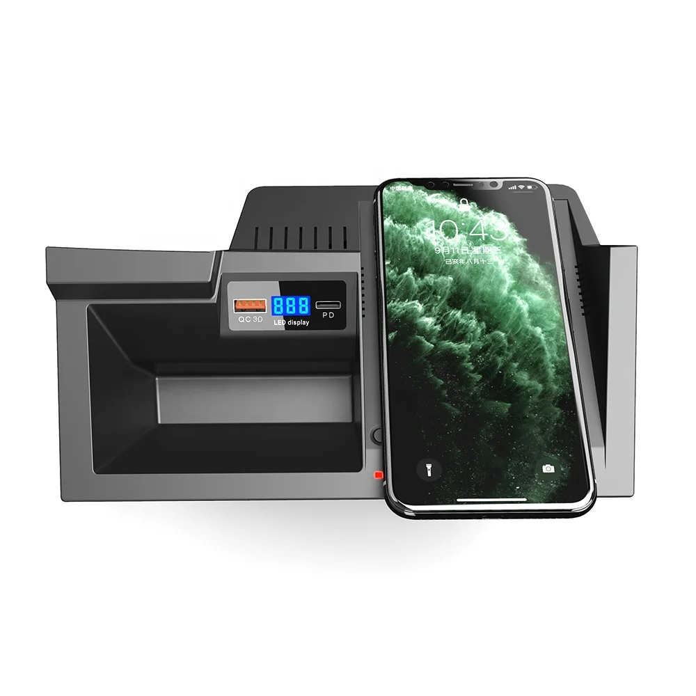 

charging wireless pad with PD jack digit display 15W OE-fit car wireless charging for Mazda CX-5 2017-2019, Black