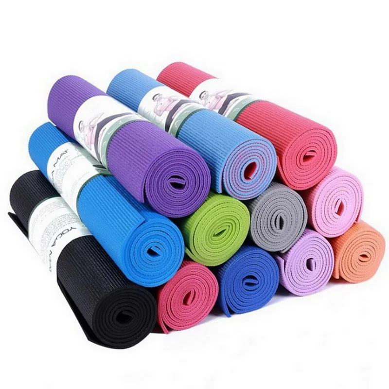 

173 61cm 6 mm Thick PVC Plank Support Non-slip Yoga Mat Mixed Colors, Mixed color