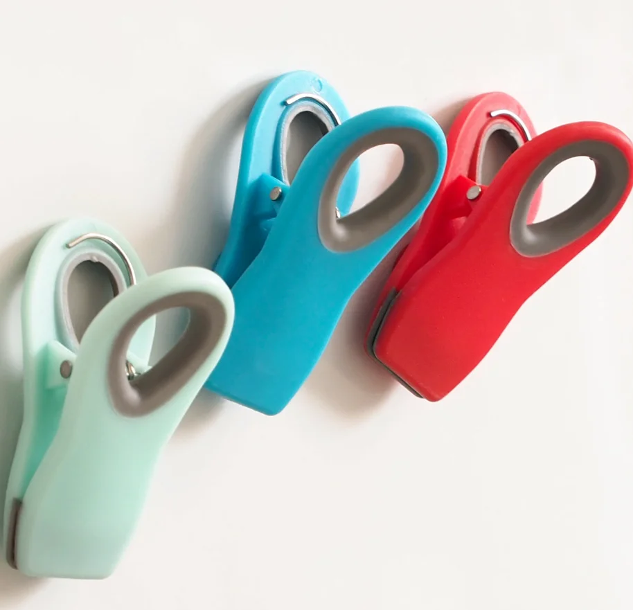 
Magnetic Multi-Purpose Clips - Bright Colors Refrigerator Magnet Bag Clips - Good Clips for Food Bags and Chip Bags 