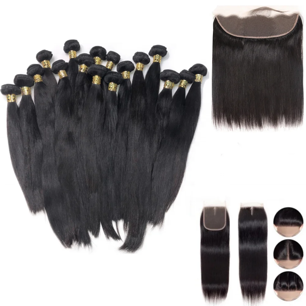 

XBL wholesale virgin Brazilian human hair weave bundles with closure,unprocessed raw virgin cuticle aligned hair vendors