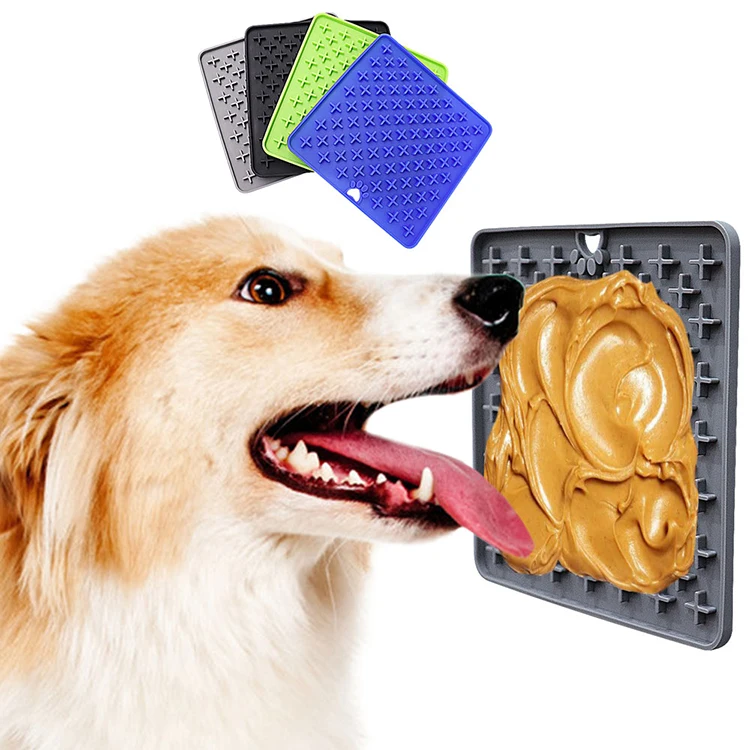 

New Silicone Dog slow food mat Lick Mat Peanut Butter Lick Pad with Strong Suction to Wall