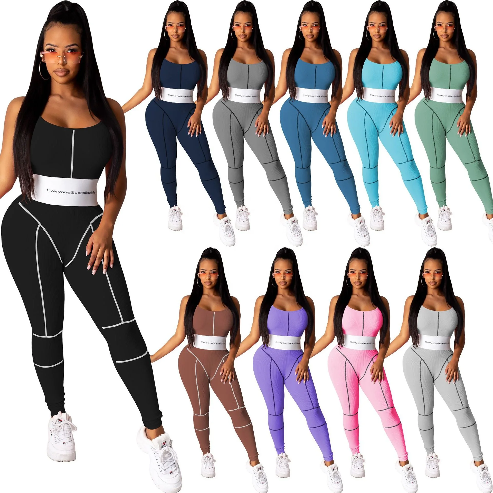 

Women Trackpant Casual Sports Jumpsuit Casual Solid Color Ladies One-piece Bodysuit, Picture