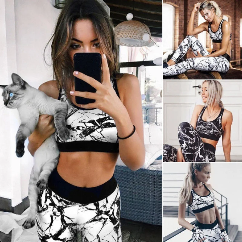 

Wholesale Women Matching Tank Top And Long Pants Tie Dye Sets Gym Fitness Outfits