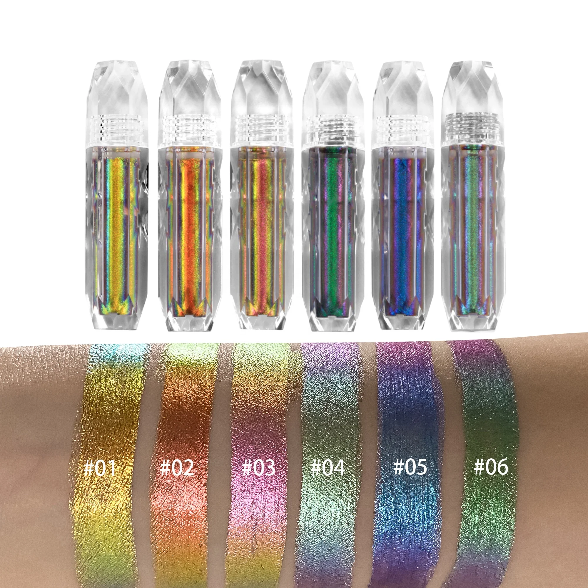 

High Pigment Lipgloss Multichrome Chameleon Glitter Lip Gloss Private Label Waterproof Duochrome Lipstick