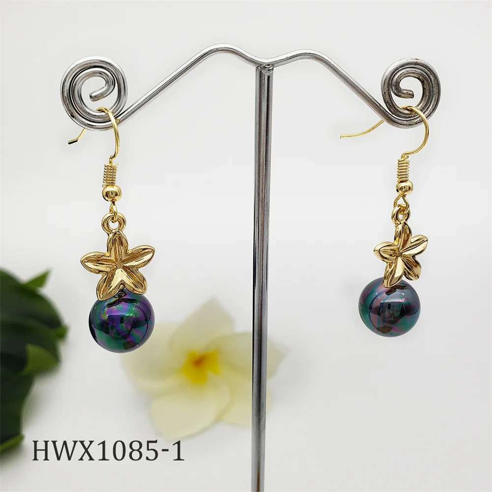 

Hawaiian Earrings 18K Gold Plated Small Trendy Designer Pearl Earrings Hawaiian Jewelry Wholesale