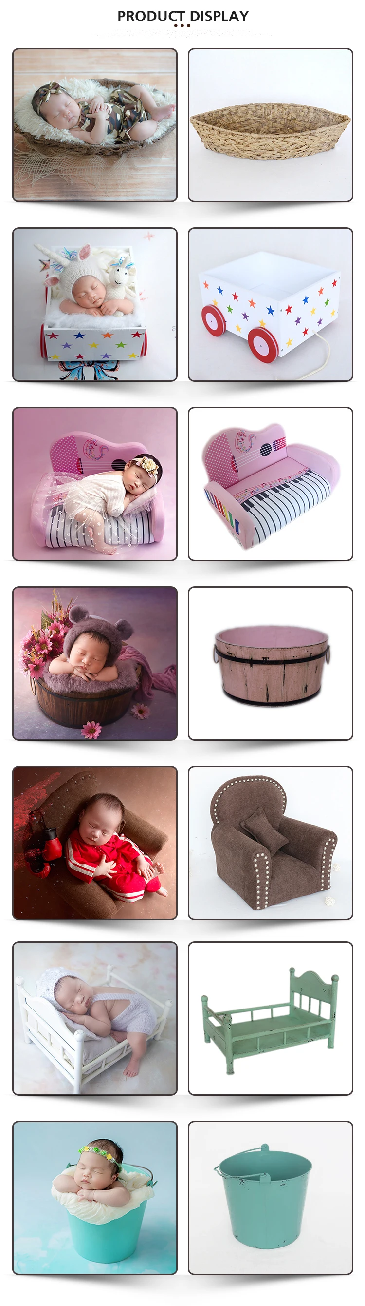 Newborn Wooden Crate Posing Photography Prop Rustic Basket Baby Photo