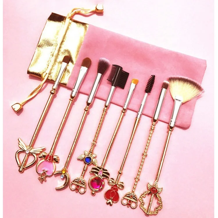 

Harry Potter & Sailor Moon 8 PCS Makeup Brush Set Wholesale Custom Logo Brand Makeup Brush New Design Powder Foundation Brush, Single colors