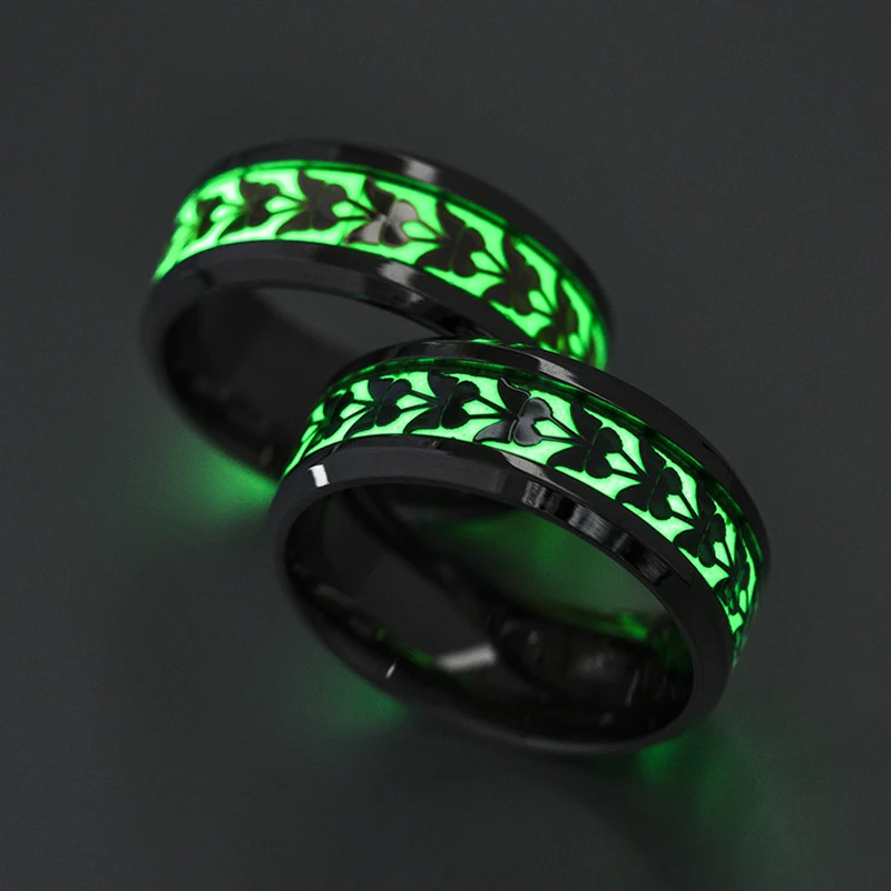 

Glow In The Dark Ring Wholesale silver rings for men New Design High Quality Stainless Steel Hollow Out Butterfly Rings
