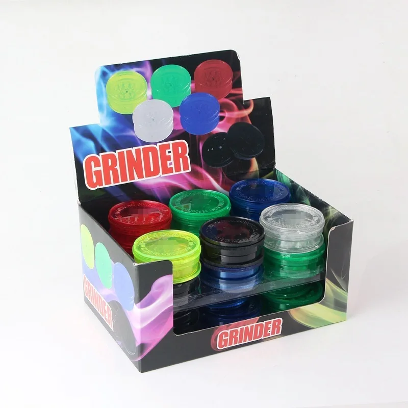 

Portable 3 layer 55 mm customized herb grinders plastic grinder weed smoking accessories herb grinder, 6 colors