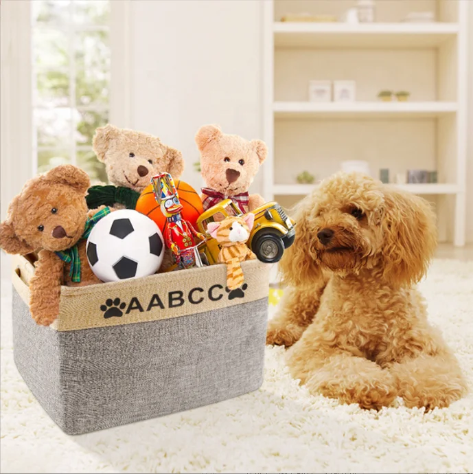 

Factory Wholesale Collapsible With Comfortable Handles Felt Fabric Dog And Cat Toy Box Dog And Cat Toy Basket