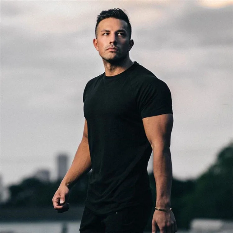 

New tight T-shirt GYM short sleeve men's outdoor fitness training clothing