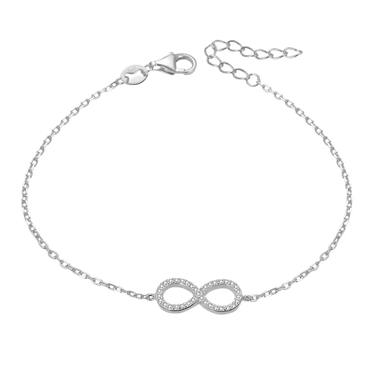 

Poliva Custom Plated 925 Sterling Silver Jewelry Wholesale Bracelets Rhodium Plated Bracelet Infinity Bracelet, Infiniti