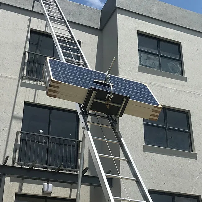 Sloping Roof Photovoltaic Panel Lift in rooftop installation work