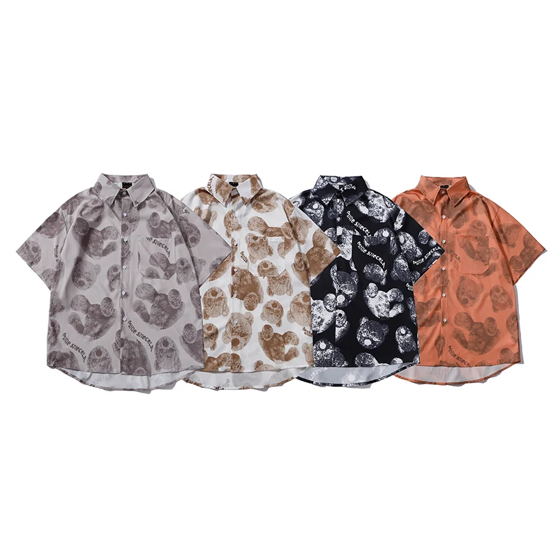 

Summer men's print Hawaii beach short sleeve casual shirt