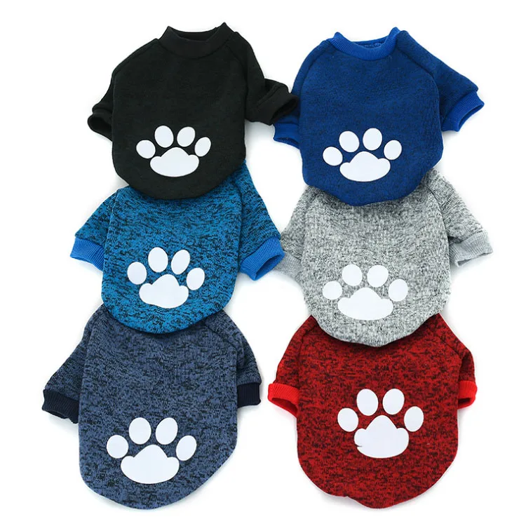 

Ropa Para Perros, Wholesale Dog Apparel Knitting Sweater Clothes With Paw Print, Multi color
