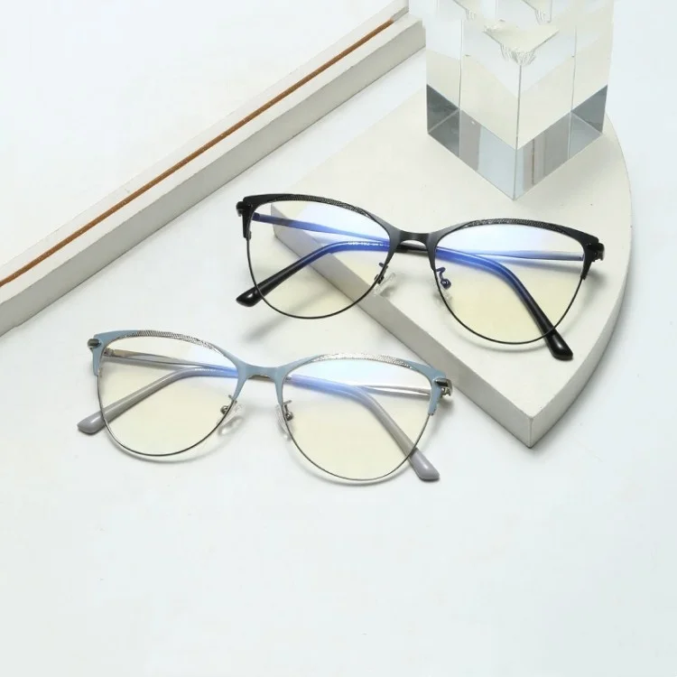 Newest Wholesale Clear Eyewear Wear Glasses Optical Frames Metal Optical Anti Blue Light Blocking Glasses Frame