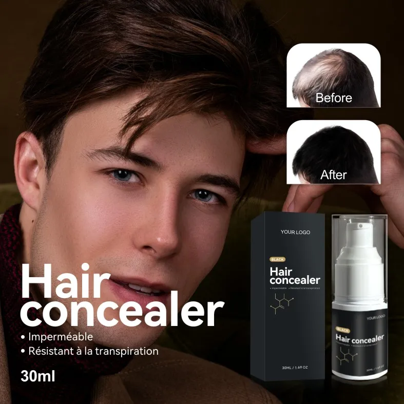 30ml Custom Plant-Based Hair Salon Black Scalp Concealer Gel Spray Last 5-7 Days Liquid Thick Hair Cover Sparse Bald Root Vacuum