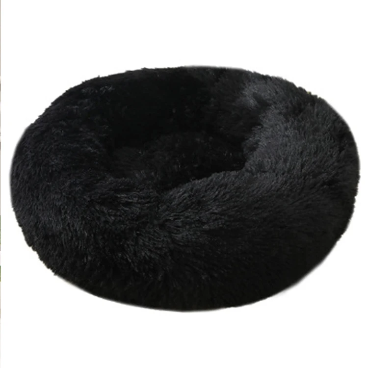 

Custom Luxury Round Warm Pet Nest Mat Plush Cat Donut Dog Bed, As picture
