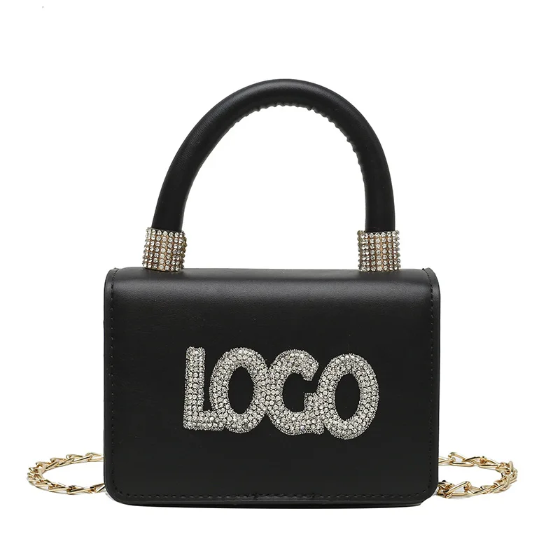 

2021 Custom Logo Bling Mommy and Me Purse Sets Luxury Designer Small Round Hand Bags and Purse, As picture