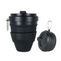 

Gepai new product custom collapsible 450ml food grade silicone coffee cup large diameter mouth leak proof water drinking cup