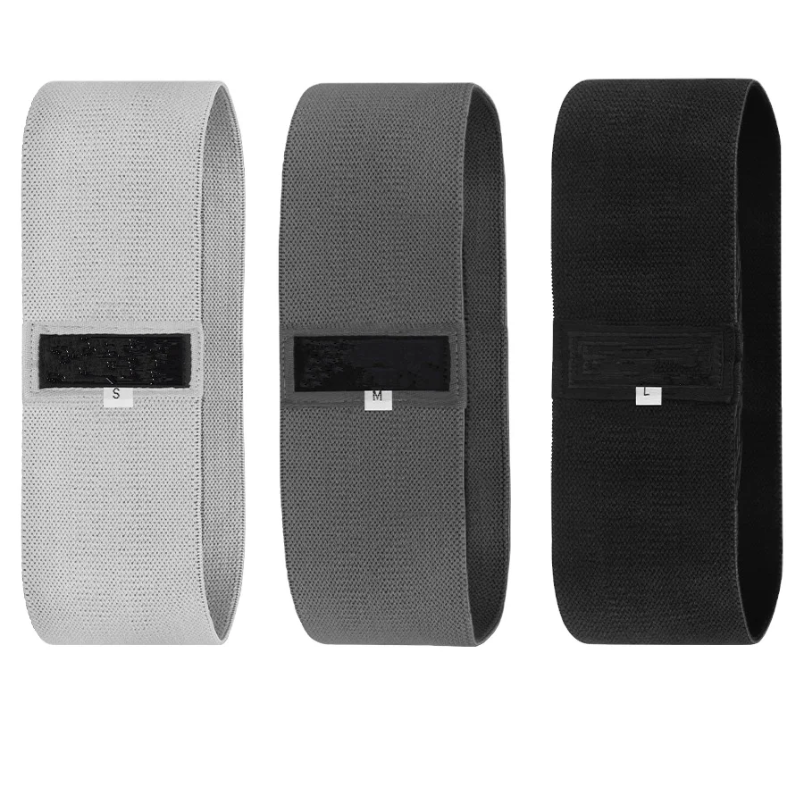 

Yoga Fitness Gym Home Workout Equipment Fabric Booty Bands Fabric Hip Bands 3 Pack Set With Carry Bag