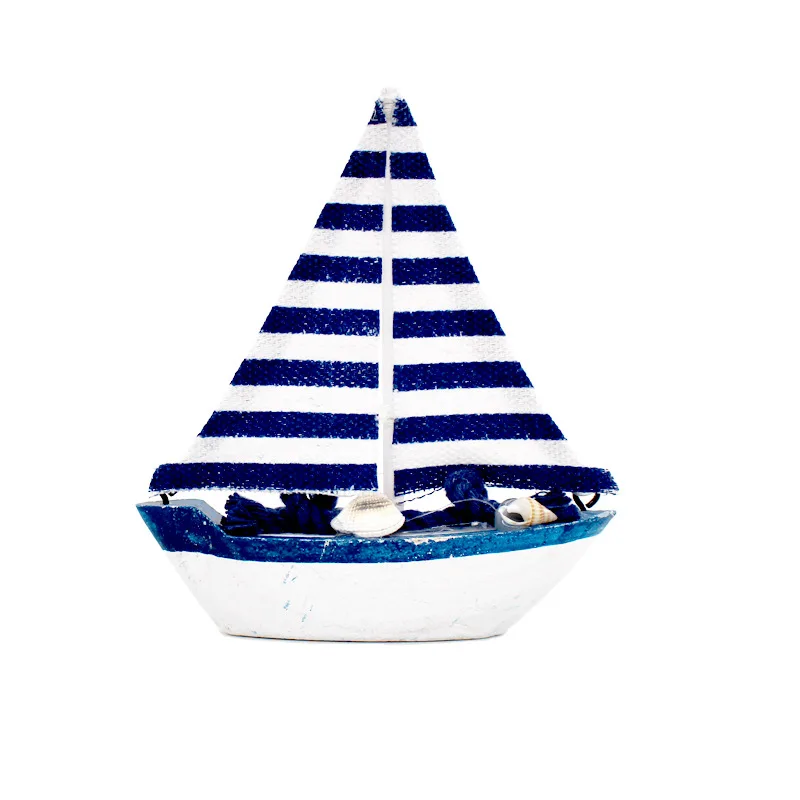 The Mediterranean Style Resin Crafts Sailboat Model Decoration Home Sculpture  Sailing Boat Figurine