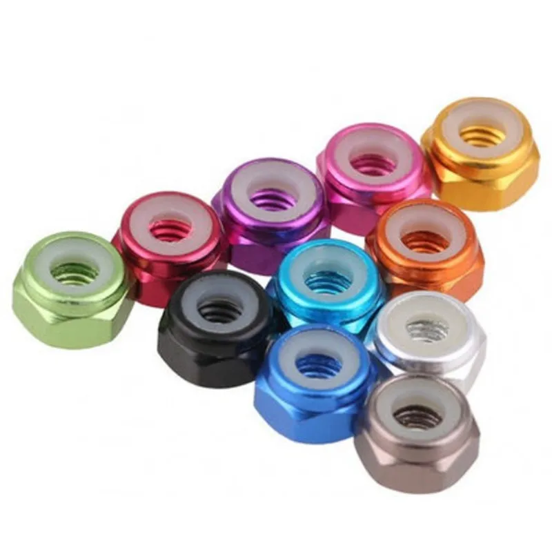 

100pcs M2 M3 M4 M5 M6 colourful Aluminum Nylon Insert Lock Nut