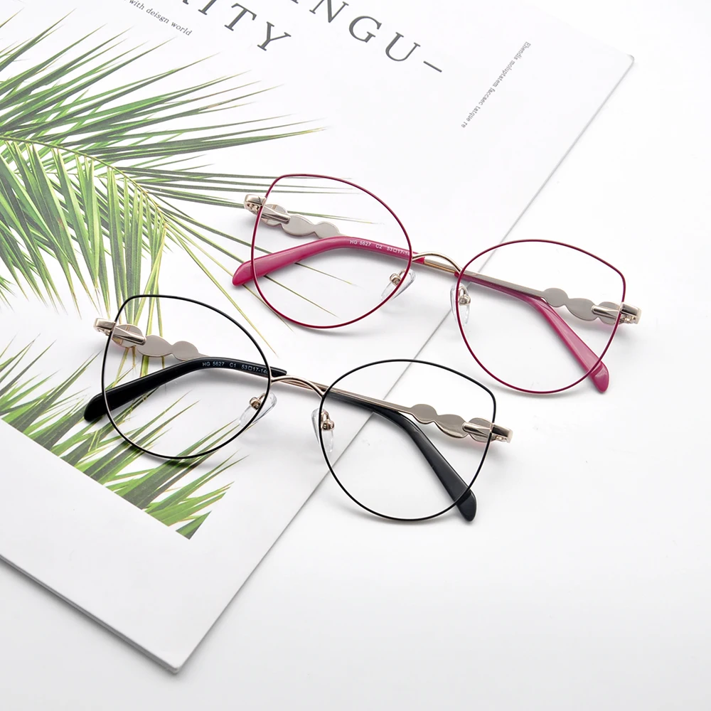

Fashion Design Women Female Slim Metal Clear Frames Optical Glasses
