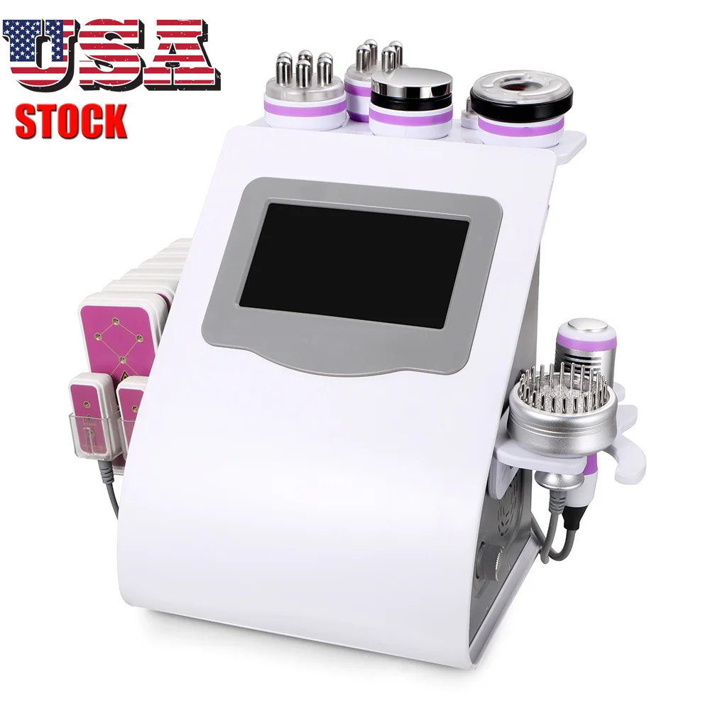 

US Stock 9-1 Cavitation Ultrasound 40k anti aging wrinkle machines massage machine full body multifuncion lipolaser