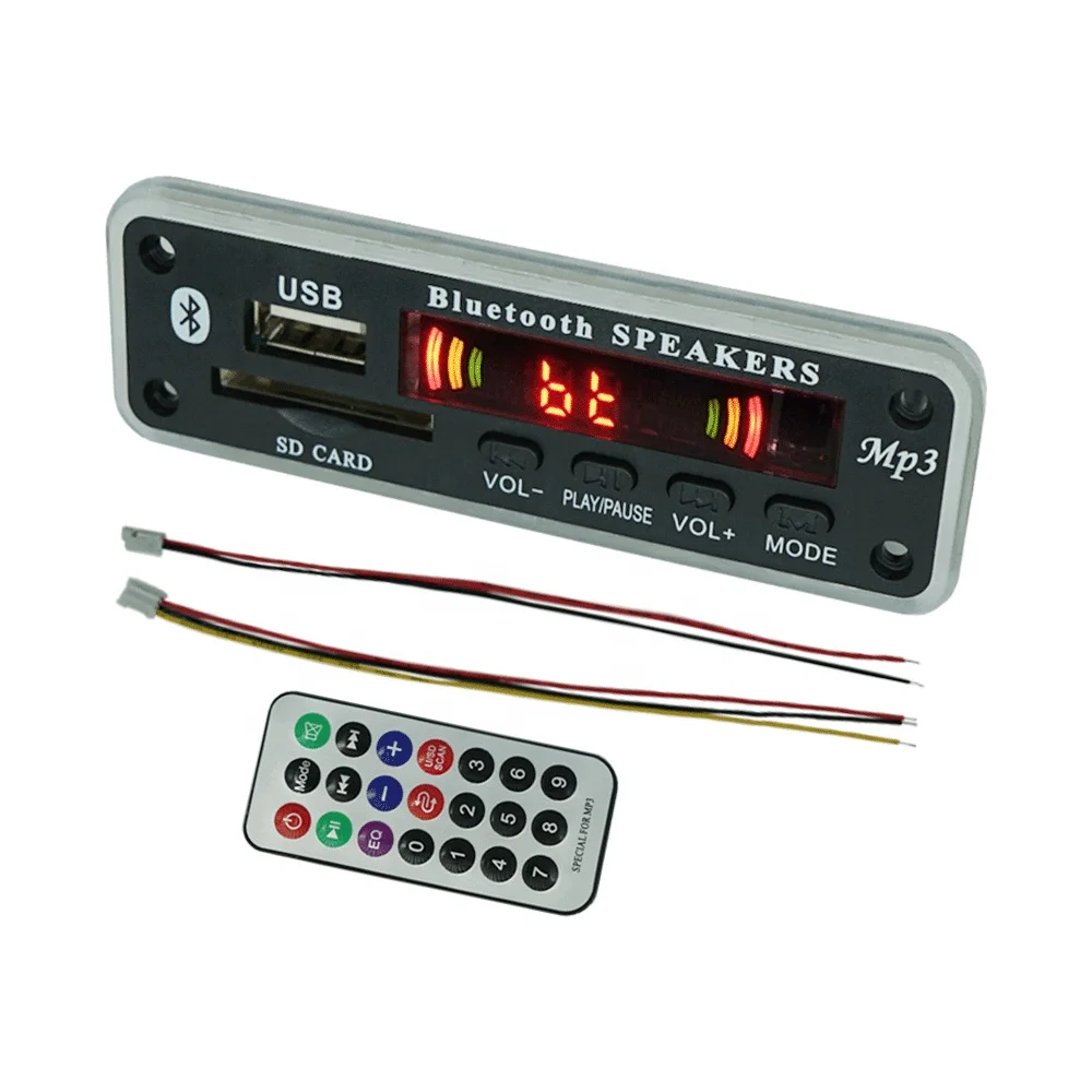 

JQ FM Radio Voice Recorder WAV MP3 Player Decoder Module Board With Cables Remote