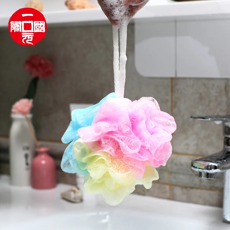 

Comfortable soft multicolor mesh exfoliating bath sponge