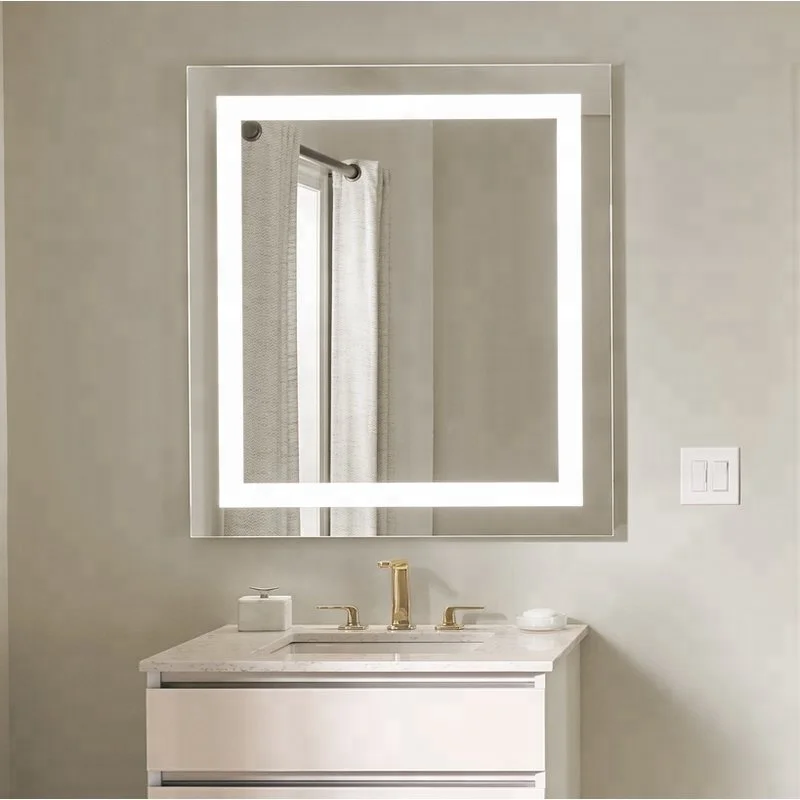 
2020 Hot Sale Modern Design Bathroom LED Backlit Hotel Mirror with Night Light 