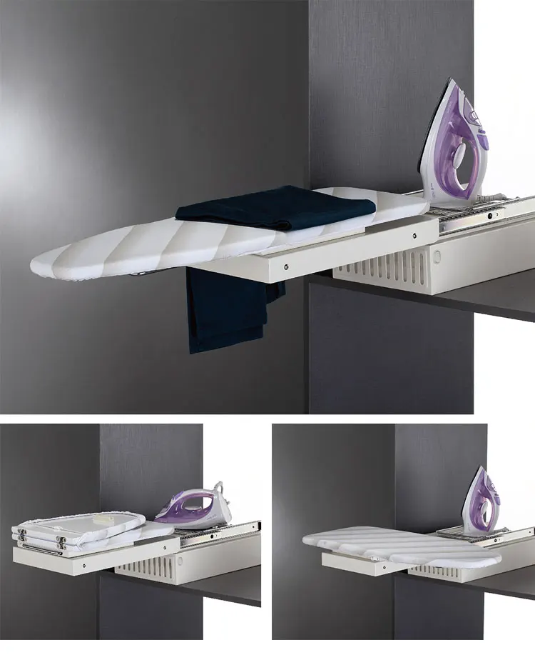 Jayna Home Accessories Iron Wood 180 Degree Rotating Drawer Hidden Folding Ironing Board For