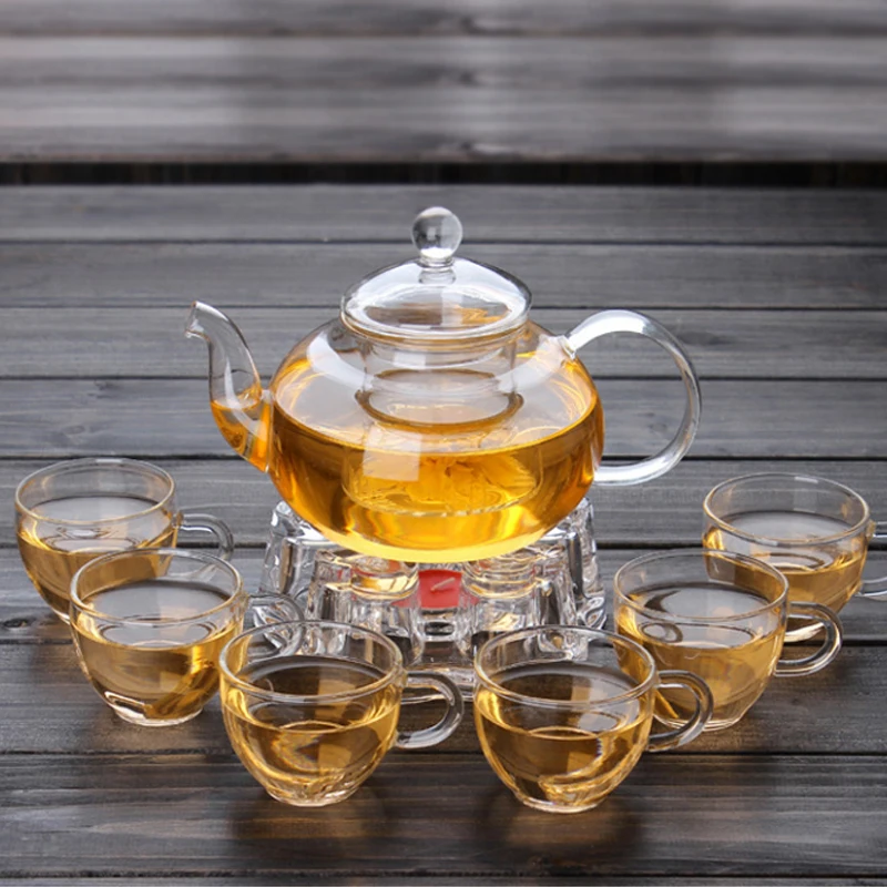 High Borosilicate Glass Tea Pot Set With Teapot Infuser Tea&coffee Leaf