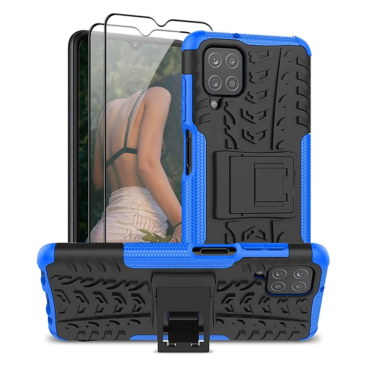 

Heavy Duty Rugged Shockproof Cover Dual Layer Hybrid with Foldable Kickstand For Samsung Galaxy A12 5G A32 Case