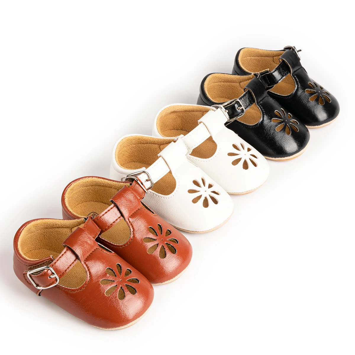 

New Arrivals Outdoor Newborn Princess Party Shoes Solid Color Soft Rubber Sole Anti-Slip Baby Girls Shoes