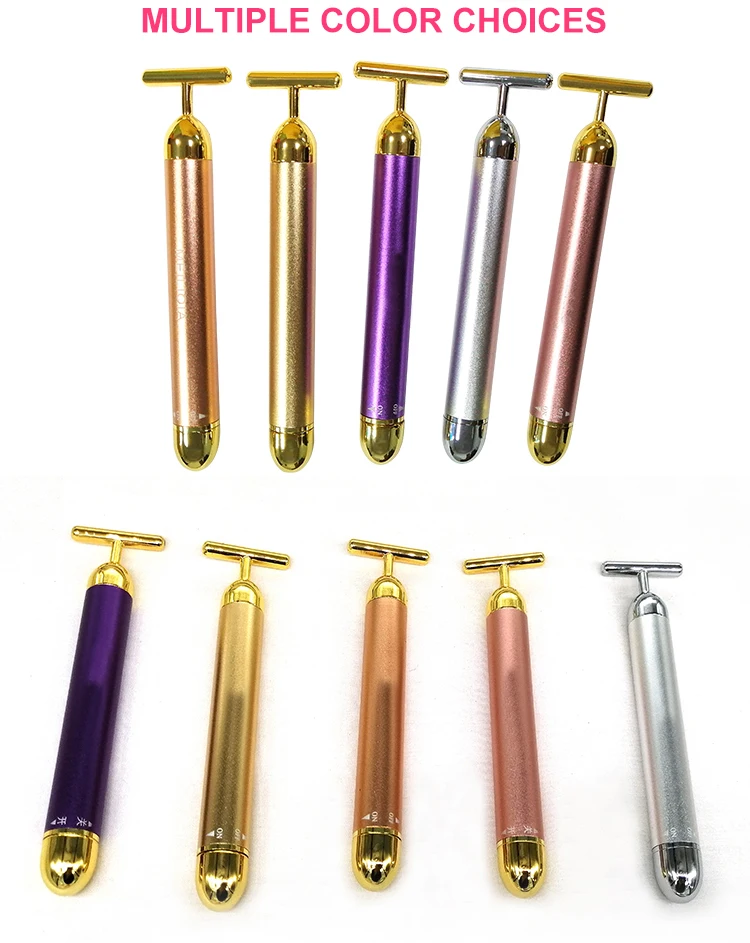 Home use 24k gold bar facial vibration massager beauty
