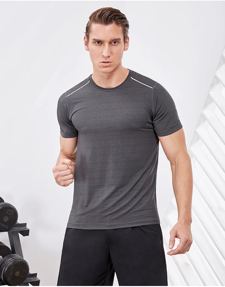 Mens Gym Dri Fit Plain T Shirt Sports Running Tops Polyester Custom ...