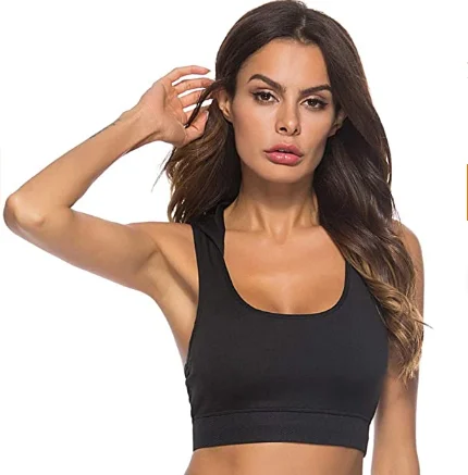 

Women Shockproof Hoodie Sports Bra Gym Yoga sports bras with hoodie Women Sports Bra with Hoodie, Customized