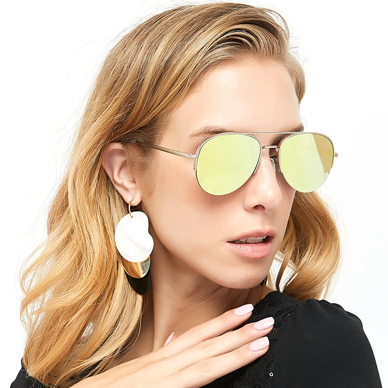 

2020 New Design Semi-rimless Trendy Elegant Metal Colorful UV Lens Unisex Pilot Polarized Sun Glasses Shades