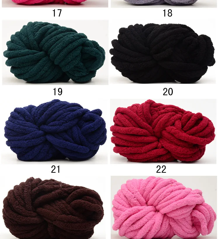 Wholesale Soft 35 Colors 2cm Jumbo Chunky Thick Knit Vegan Chenille