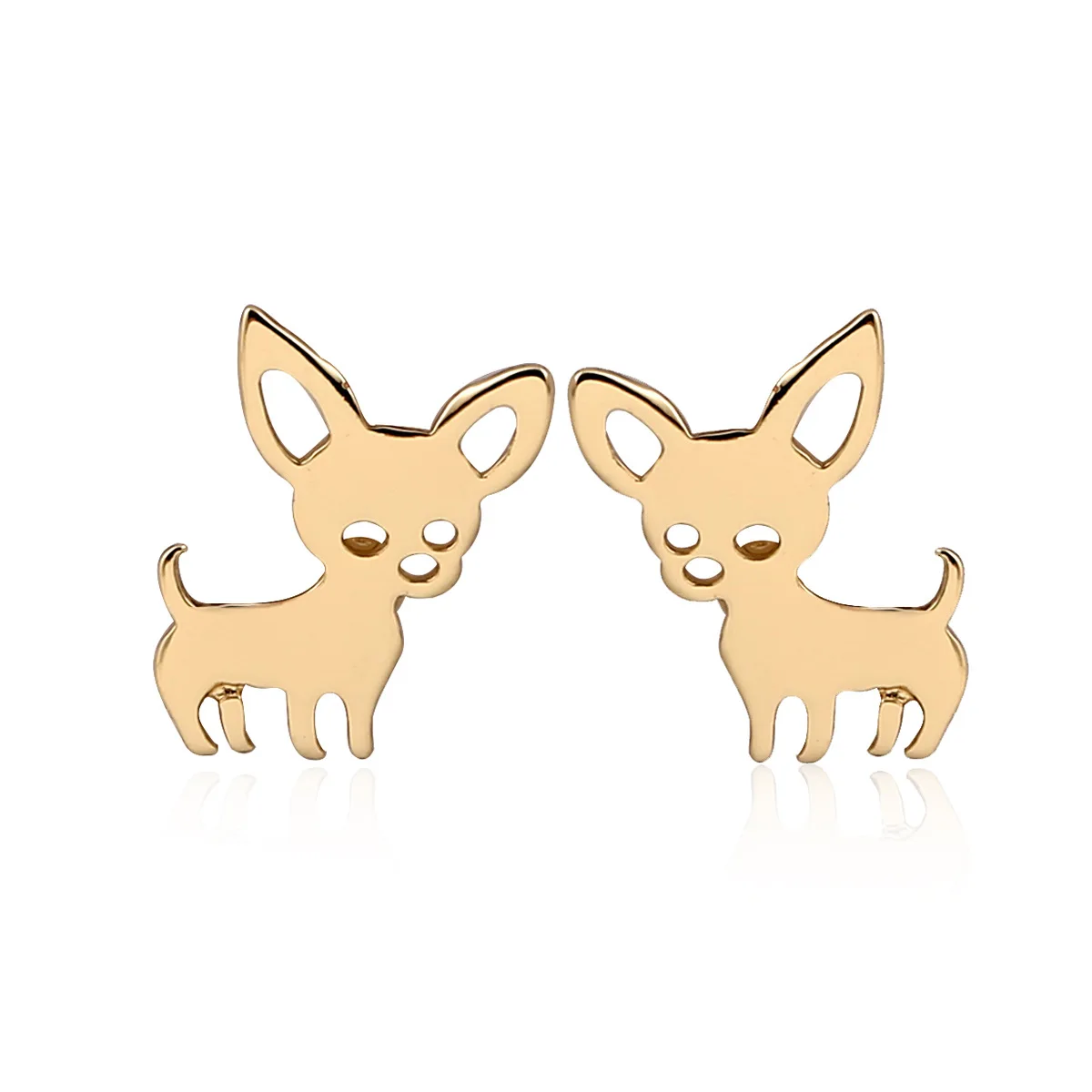 

Popular Luxury Stainless Steel Small Cute Pet Dog Women Gold Stud Earrings