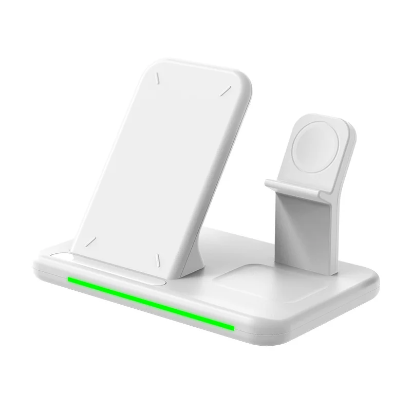 

2022 New Arrival Portable Dock Custom Led Light wireless fast charger mobile chargers wireless charging stations for phone, 3 color