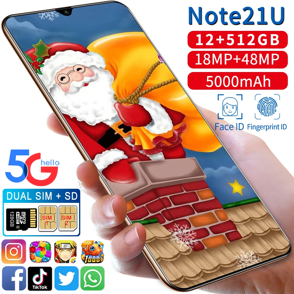 

2021 Hot Selling 12GB RAM+512GB ROM Android Dual Camera 6.6 inch Cell Phone Mobile